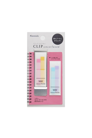 Pastel pink sticky note clip set with assorted small sticky notes