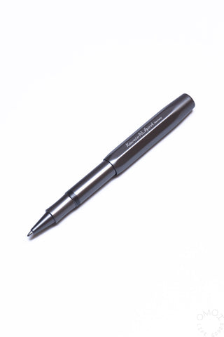 Anthracite rollerball pen with metal clip and conical tip
