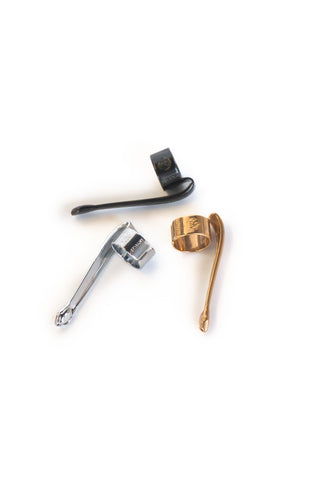 Fountain pen clips in black, silver, and bronze metal finishes (3-pack)