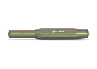 Shadow green Kaweco Lunar Sport rollerball pen with logo on barrel, side view