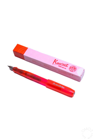 Kaweco PERKEO infrared fountain pen in red transparent barrel with matching cap and box