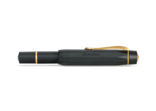 Black Kaweco fountain pen with gold trim and capped top
