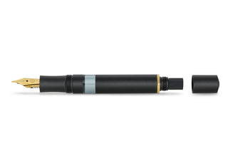 Black Kaweco fountain pen with gold nib and removable black cap