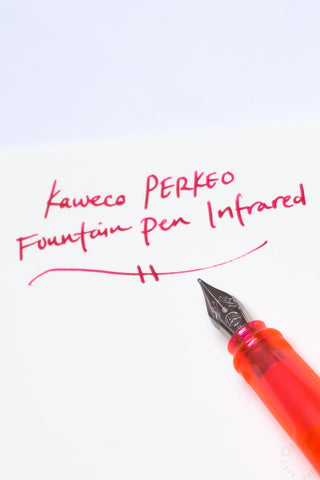 Kaweco PERKEO infrared fountain pen with steel nib and red transparent barrel
