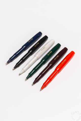 Set of six rollerball pens: navy, black, white, green, bordeaux, red