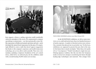 Open book spread with two black-and-white event photos and accompanying text