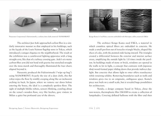Open book spread with black-and-white project photos and paragraphs of text