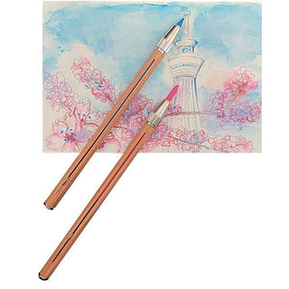 Two wooden 3.3mm lead holders with metal tips and pink lead sleeves