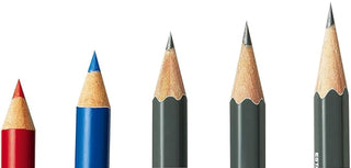 Assorted colored pencils with sharpened graphite points