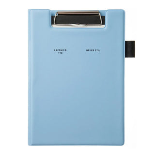 Blue A5 field pad with metal clipboard clip and elastic strap