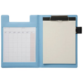 Blue A5 field pad with planner page and clipboard clip