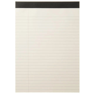 A5 field pad refill memo page with dark header and horizontal ruled lines