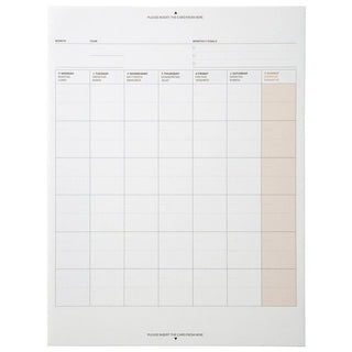 A5 field pad refill sheet with gantt-style timeline grid and month headings