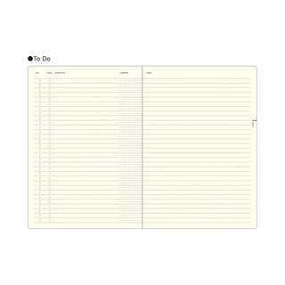 To Do planner notebook spread with horizontal lined boxes