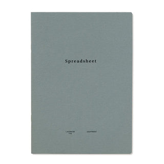 Blue Spreadsheet style notebook cover with centered title and small brand text