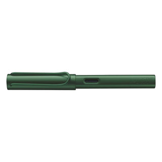 Side view of green LAMY AL-Star fountain pen barrel and clip