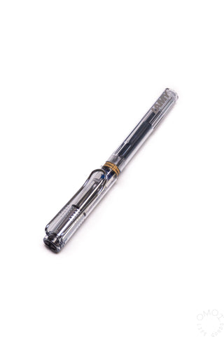 LAMY Safari Vista fountain pen with fine nib, clear barrel and black grip