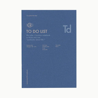 A5 blue To Do List function notebook, flat cover front view
