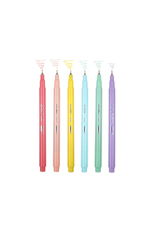 Le Pen pastel gel pens, six pastel-colored pens with angled tips