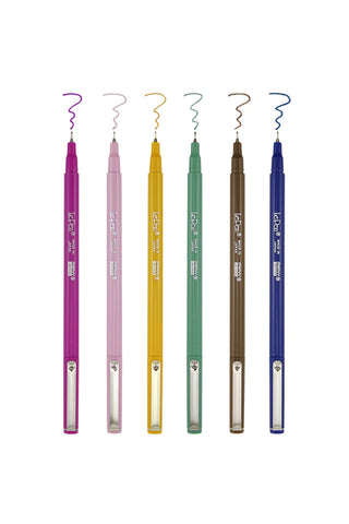 Le Pen Retro Colors 6-piece marker set: six colored markers in a row