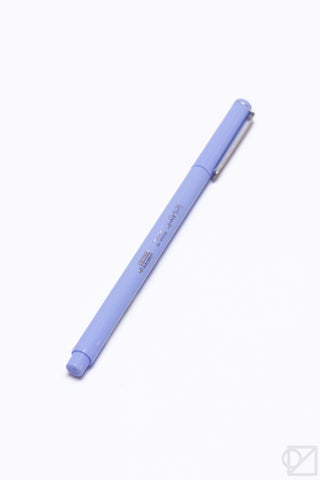 Light periwinkle blue pen with silver tip and clip.