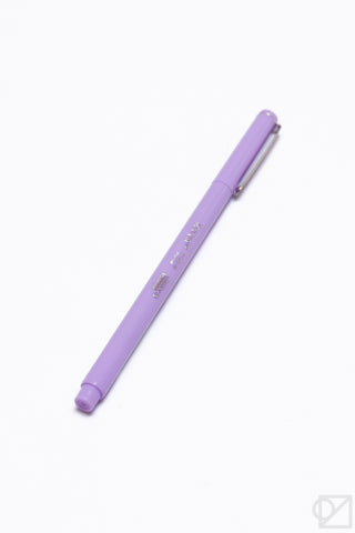 Lavender purple pen with silver tip and clip.