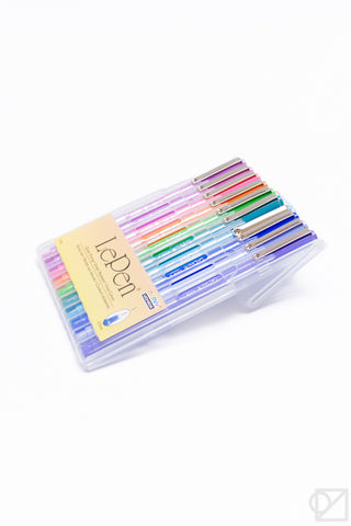LePen gel pen set bright colors in clear blister pack, assorted pen tips