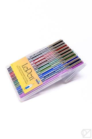 Le Pen 10-piece set in clear plastic case, multicolor pens