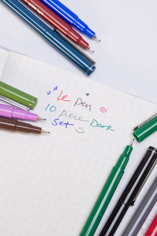 Le Pen 10-piece pen set, assorted colored fine-tip pens