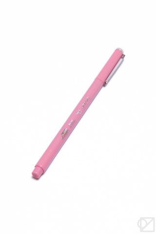 Le Pen Flex gel pen, dusty pink body with silver clip and tip