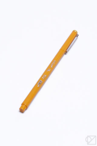 Ochre Flex retractable pen with metallic tip and clip