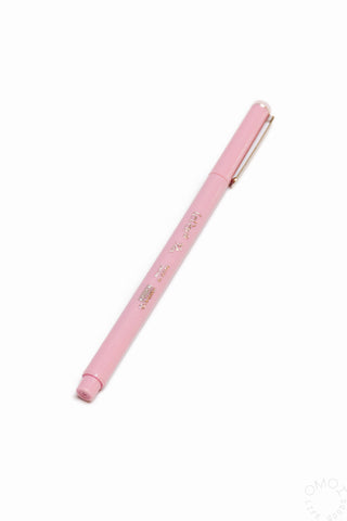 Light pink Flex retractable pen with metallic tip and clip