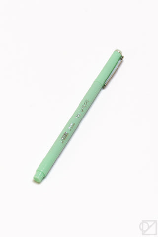 Light mint Flex retractable pen with metallic tip and clip