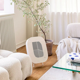 Löv air purifier with cradle stand, cream white