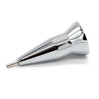 Retractable mechanical pencil with chrome-like metal tip and barrel details