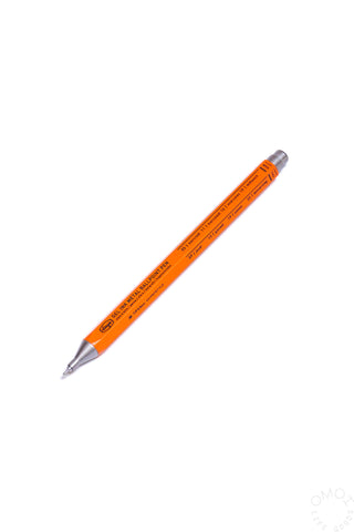Orange gel ink metal pen with silver tip and clip