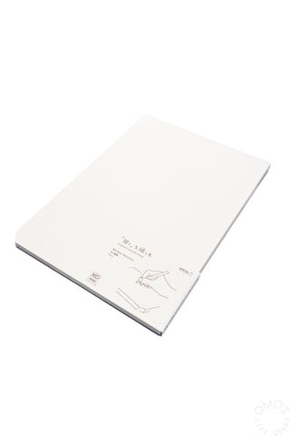 Cotton paper pad, blank off-white cover with stitched spine edge