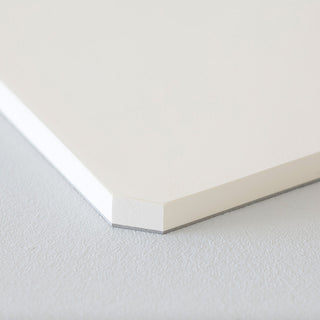 Cotton paper pad corner close-up showing stacked off-white pages