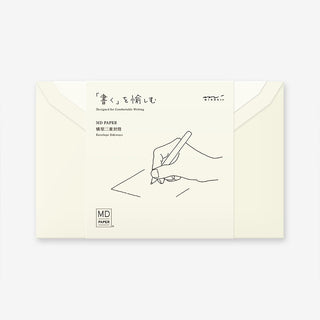 Cream MD letter paper and envelope set, pen-stroke illustration on front