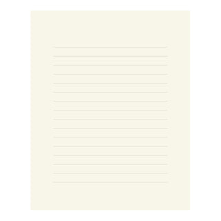 Cream letter pad sheet with evenly spaced horizontal writing lines
