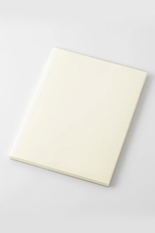 Pale yellow notebook pages with clear cover and rounded corners.