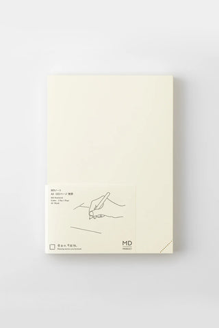 A5 page-a-day journal notebook with cream cover and MD logo on bottom right