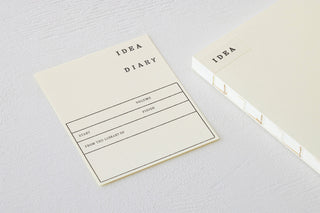 Thick idea diary notebook set with “IDEA DIARY” title and lined checklist layout