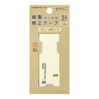 MIDORI correction tape case 5mm, cream refill pack