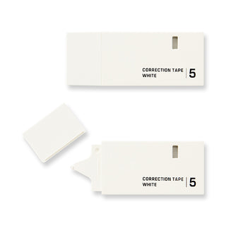 Correction tape dispenser, 5mm white with label and end window
