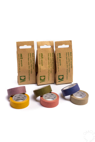 Upcycle tape set of 2, pastel masking tapes on kraft hang cards and rolls