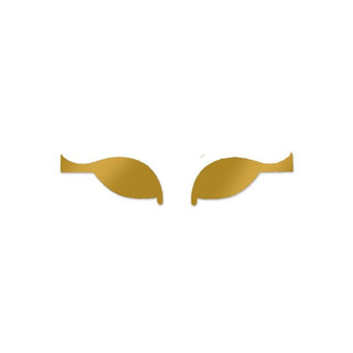 Embroidered eye patches in gold tones with black top edges