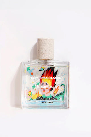 Maison Matine Lost in Translation eau de parfum 50ml bottle, colorful label on clear glass