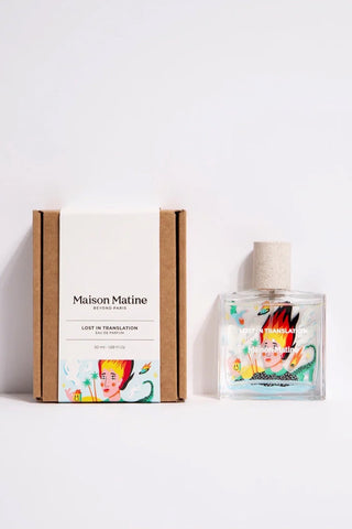 Maison Matine Lost in Translation eau de parfum 50ml gift box and glass bottle with cork cap