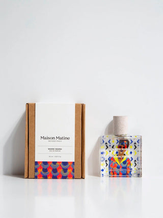Maison Matine Eau de parfum gift set with cork bottle and brown cardboard box